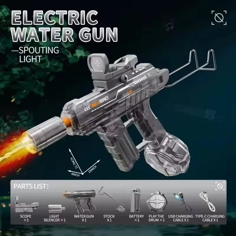 Children High Pressure Electric Water Gun Toys Summer Outdoor Beach Pool Garden Fight Games Kids Automatic Bursts Watergun Gifts