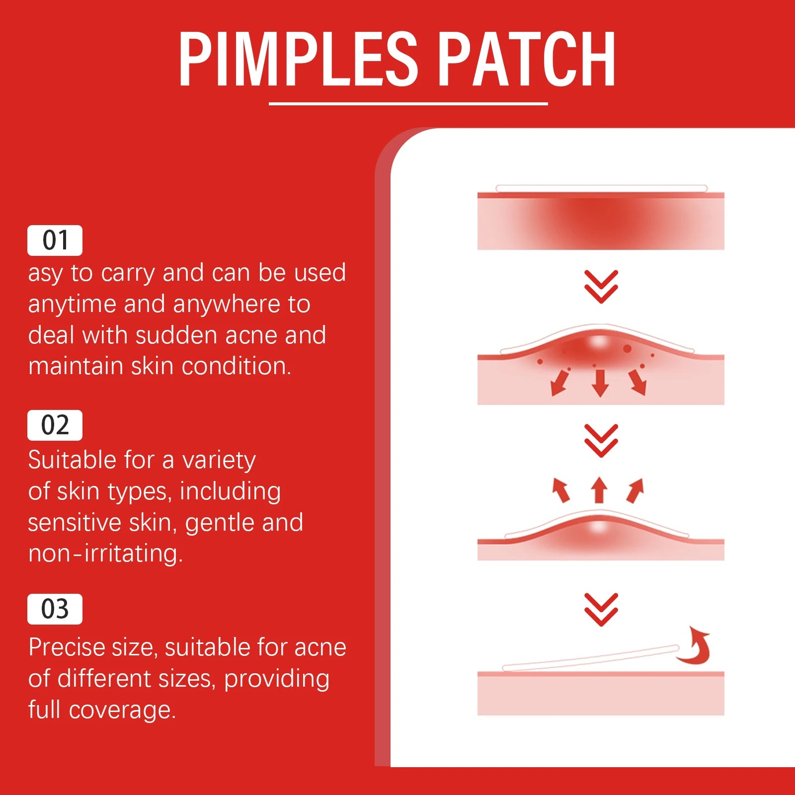 240Pcs Salicylic Acid Acne Pimple Patches Colorful Round/Heart/Flower/Star Shape Acne Removal Skin Care Stickers Covering Zits