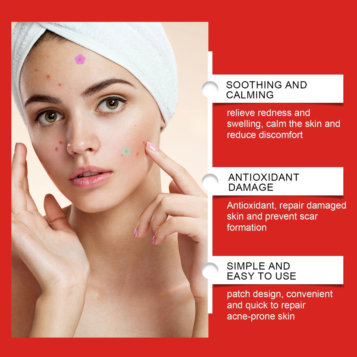 240Pcs Salicylic Acid Acne Pimple Patches Colorful Round/Heart/Flower/Star Shape Acne Removal Skin Care Stickers Covering Zits